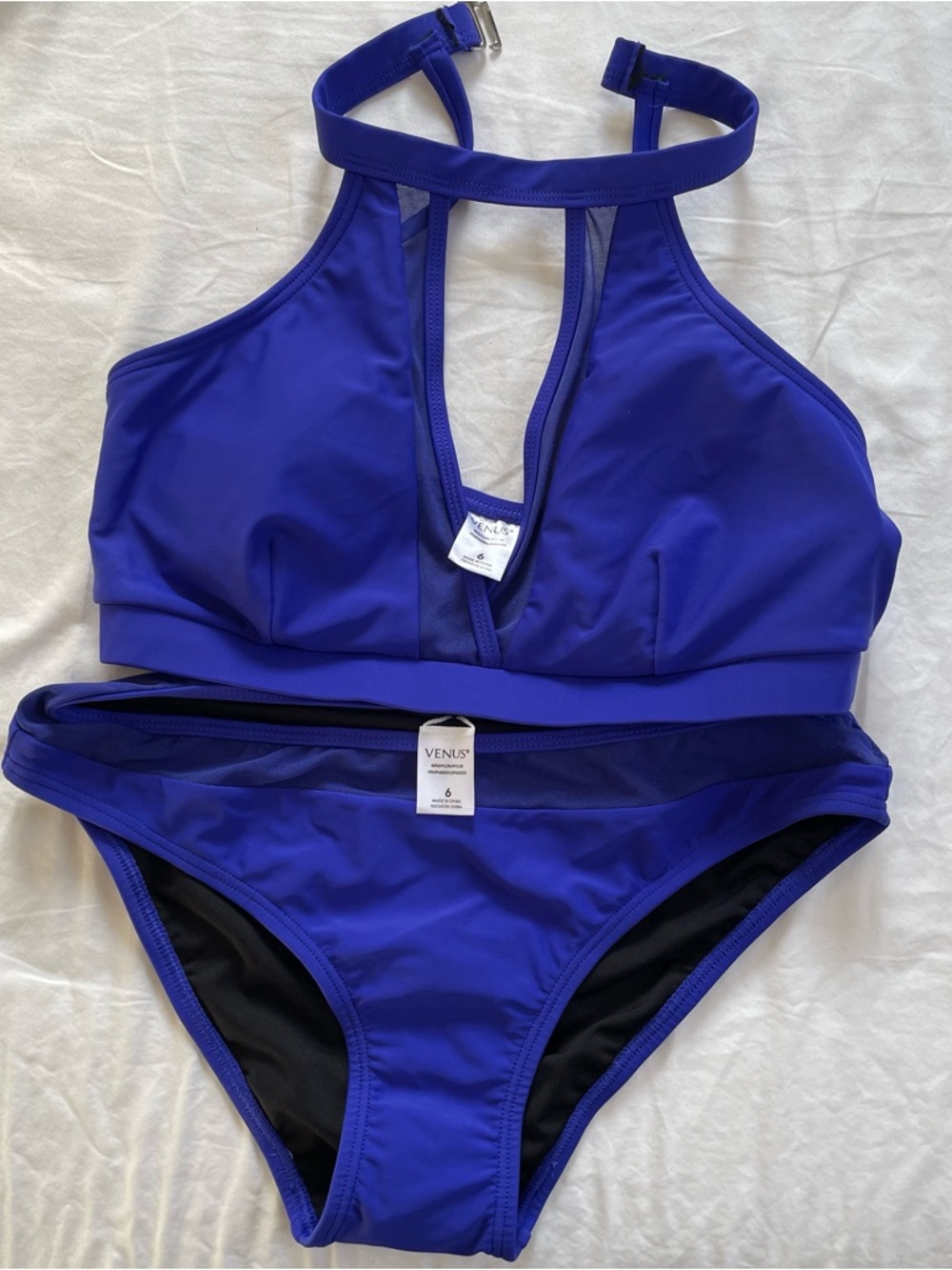 VENUS Cobalt Blue High-Neck Bikini Set